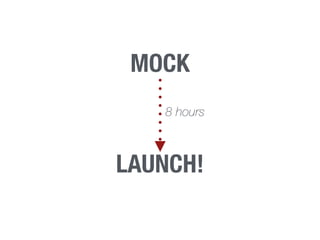 MOCK 
8 hours 
LAUNCH! 
 