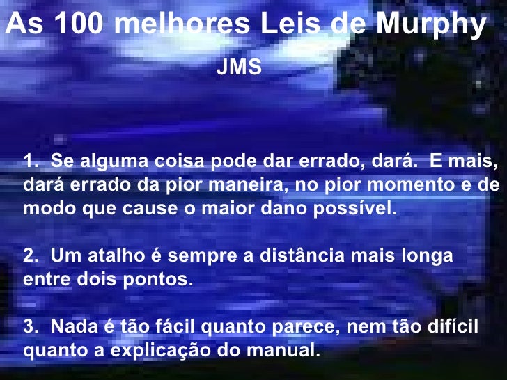 As 100 Melhores Leis De Murphy
