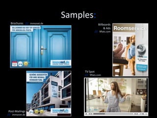 Samples. 
Website Development /// yavido.tv (2008) 
E-Mailings 
& Newsletter 
Promotions 
/// alfabet.com 
(2013) 
Landing Pages 
& Videos 
/// alfabet.com 
(2013) 
 