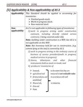 As 2- Indian Accounting Standard -Valuation of Inventory | PDF