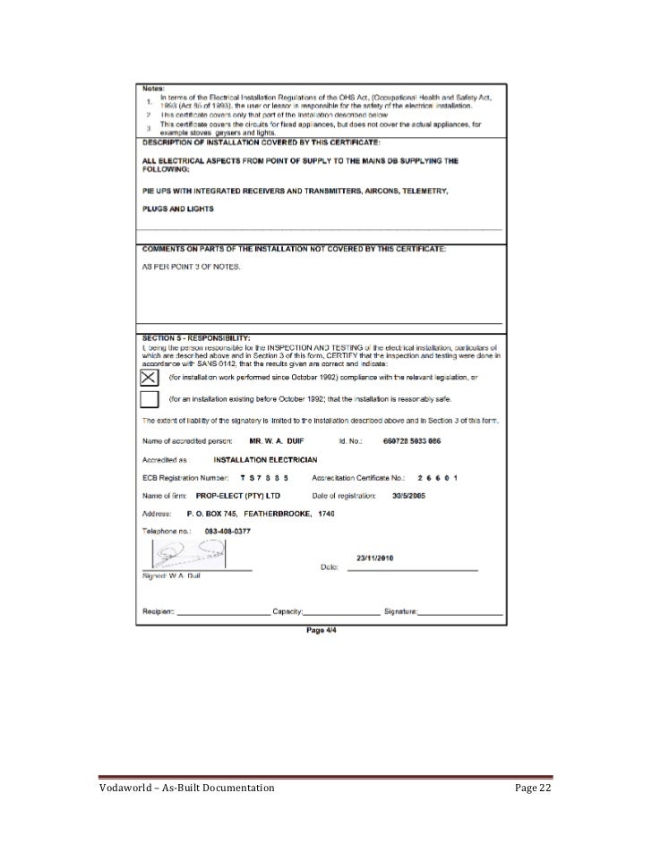 As Built Documentation Example – XFQS