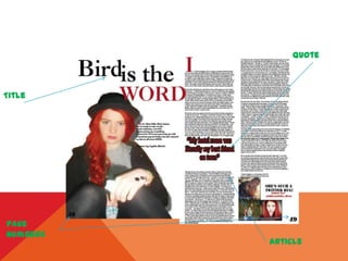 Title
Page
Numbers
Quote
Article
 