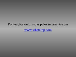 Pontuações outorgadas pelos internautas em www.whatatop.com 