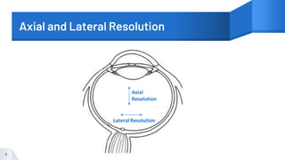 Axial and Lateral Resolution
9
Axial
Resolution
Lateral Resolution
 