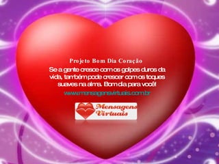 A quarta e última diz: QUANDO ALGO TERMINA, TERMINA. Simplesmente assim. Se algo terminou em nossas vidas, foi pra nossa evolução, portanto, é melhor aceitar e seguir adiante enriquecidos com a experiência.   Que todos os seres de todos os mundos  sejam felizes… Projeto Bom Dia Coração  Se a gente cresce com os golpes duros da vida, também pode crescer com os toques suaves na alma. Bom dia para você! www.mensagensvirtuais.com.br 