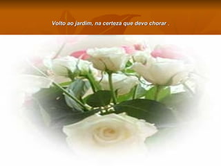 Volto ao jardim, na certeza que devo chorar  . 