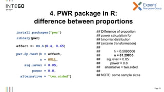 Sas To R Package Conversion Example Sample Size: A couple more hints to handle it right using SAS and R | PDF
