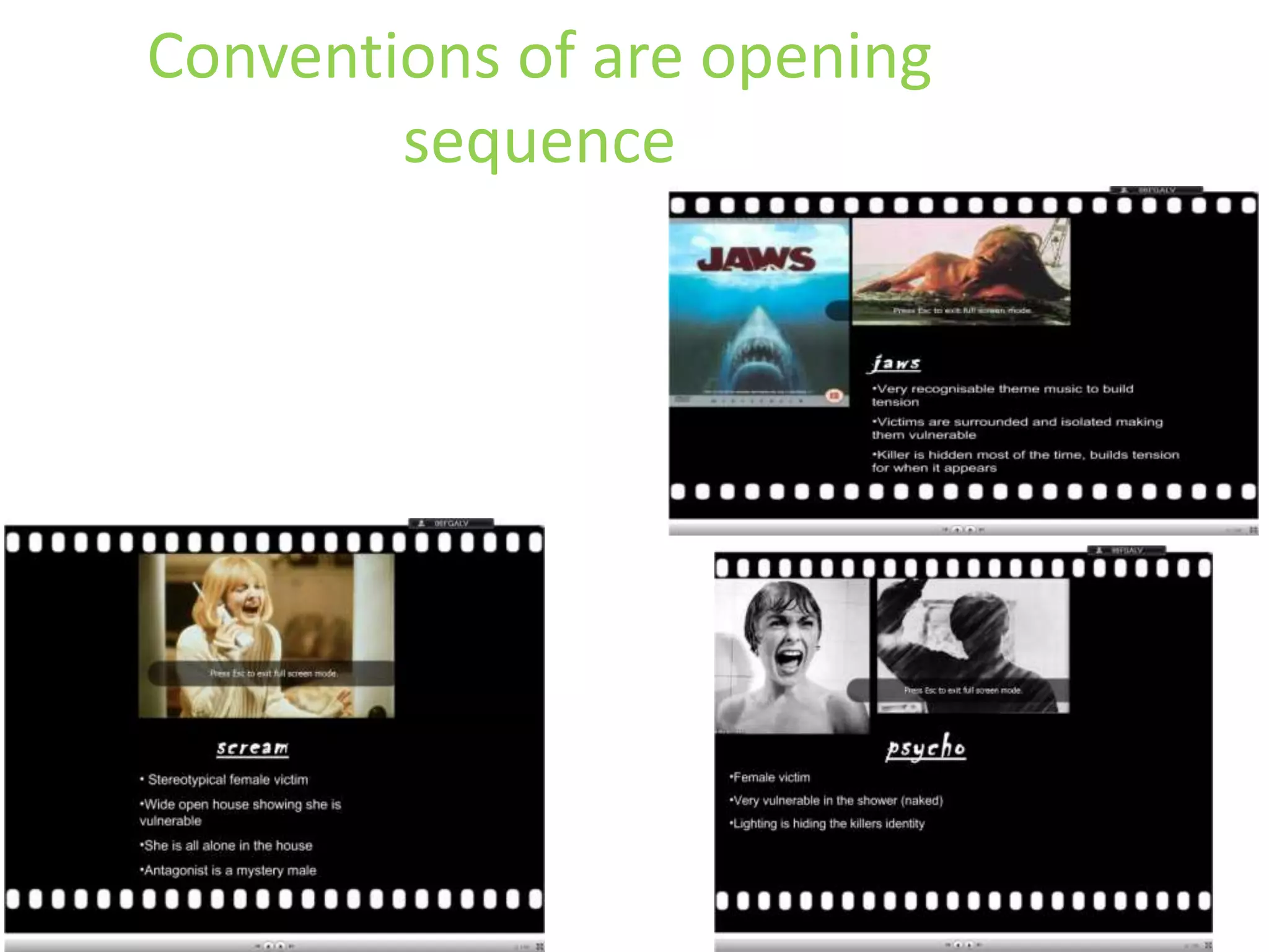 Conventions of are opening
        sequence
 