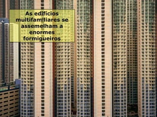 As edifícios
multifamiliares se
assemelham a
enormes
formigueiros
 
