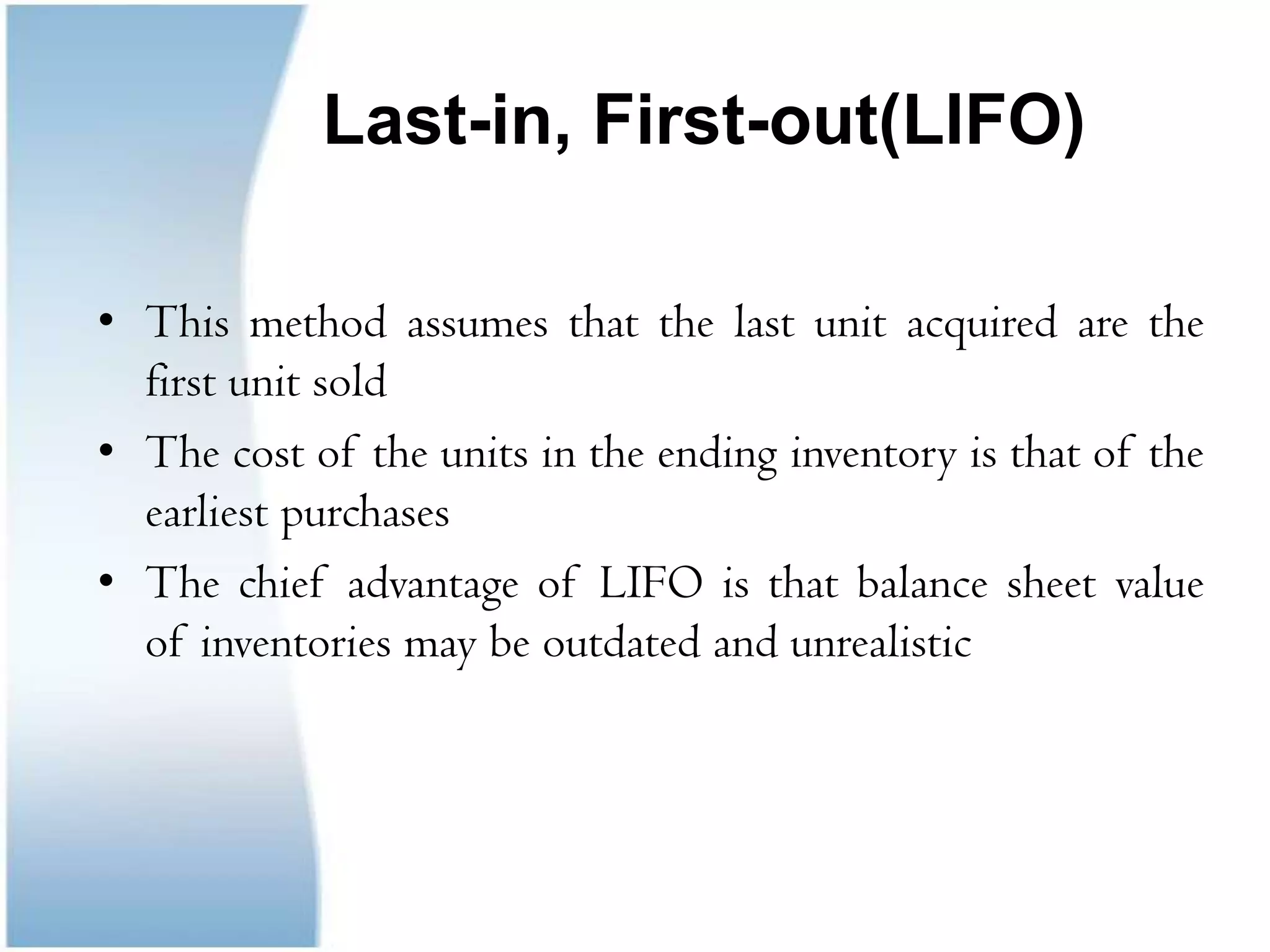 Comparison between the cost and net realizable valueThe comparison between the cost and net realizable value should be made by grouping the items.