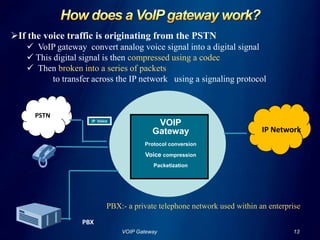 Examples of  VOIP gateways