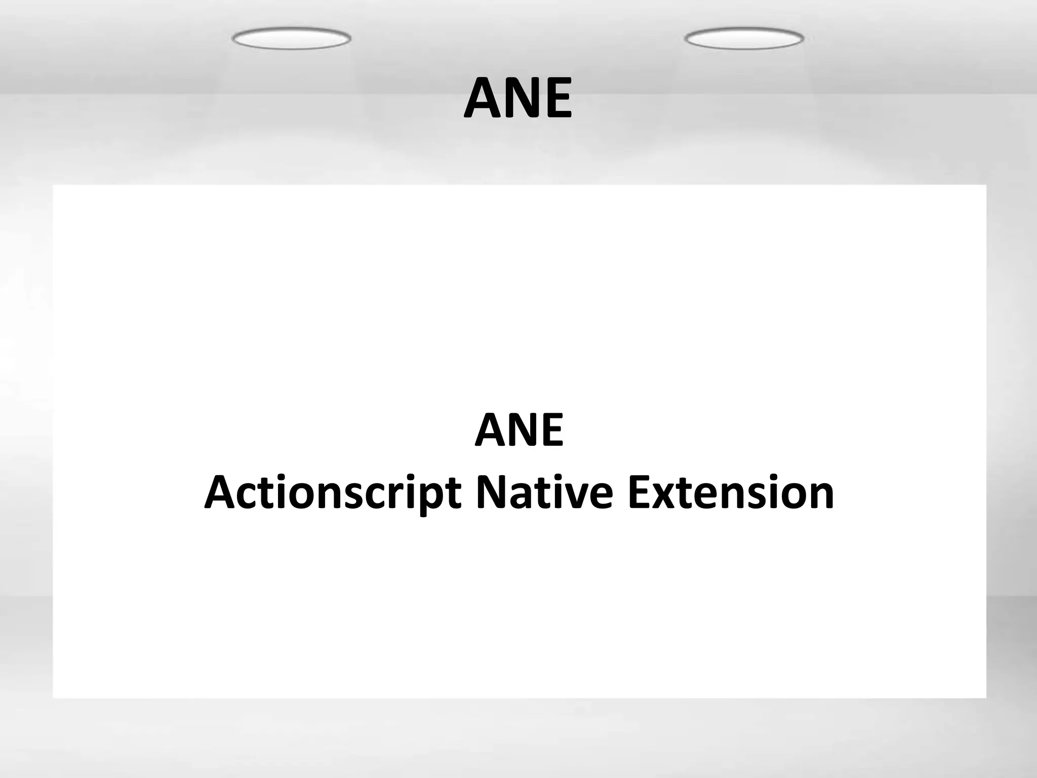 ANE




             ANE
Actionscript Native Extension
 