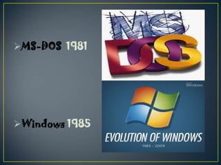 MS-DOS 1981




Windows 1985
 