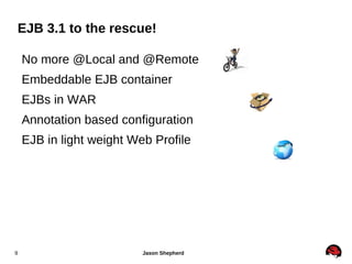 Simplified Classloading Java EE service dependencies only /WEB-INF/beans.xml exposes org.jboss.weld.core 