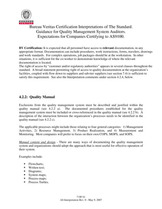As9100 interpretations | PDF