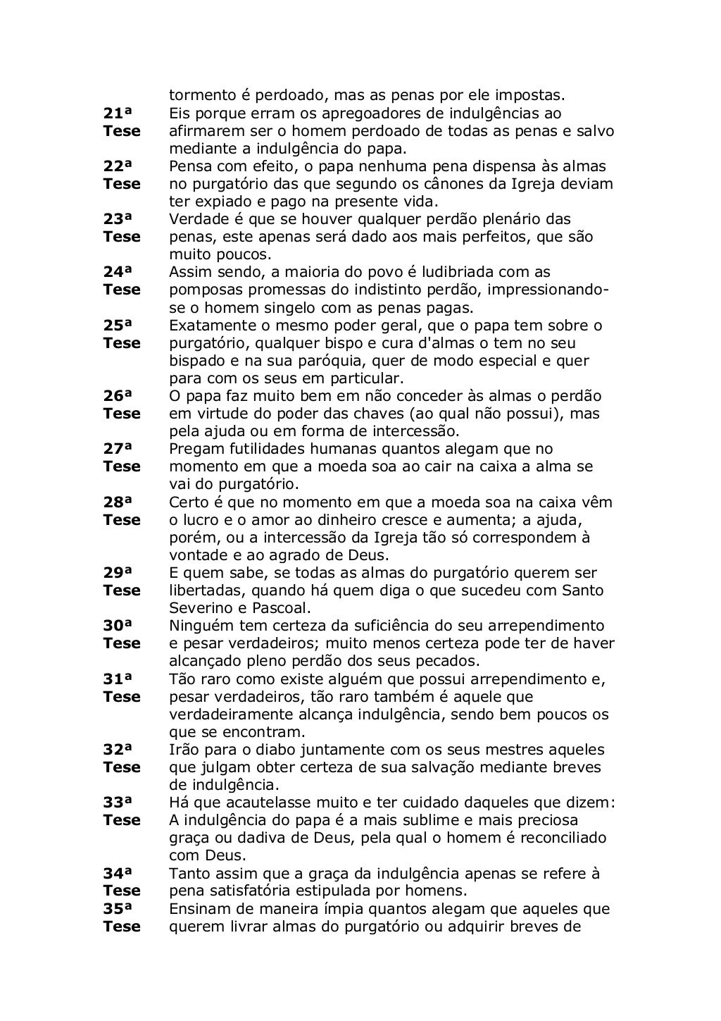 As 95 teses de martinho lutero As 95 teses de martinho lutero