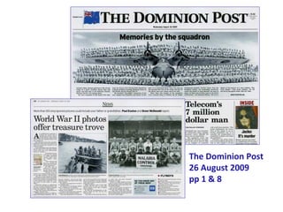 The Dominion Post
26 August 2009
pp 1 & 8
 