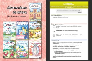 Outras obras
                             Atribuição-Uso não-comercial-Vedada a criação de obras derivadas 3.0 Unported
                                                          (CC BY-NC-ND 3.0)




   da autora
                                               Esta é uma licença simplificada baseada na Licença Jurídica (licença integral)

                                                                                                                          Advertência




                              Você tem a liberdade de:
Não deixe de ler também...
                                 Compartilhar — copiar, distribuir e transmitir a obra.




                              Sob as seguintes condições:

                                             Atribuição — Você deve creditar a obra da forma especificada pelo autor ou licenciante
                                             (mas não de maneira que sugira que estes concedem qualquer aval a você ou ao seu uso
                                             da obra).



                                             Uso não comercial — Você não pode usar esta obra para fins comerciais.




                                             Vedada a criação de obras derivadas — Você não pode alterar, transformar ou criar em
                                             cima desta obra.




                              Ficando claro que:

                                 Renúncia — Qualquer das condições acima pode ser renunciada se você obtiver permissão do titular
                                 dos direitos autorais.


                                 Domínio Público — Onde a obra ou qualquer de seus elementos estiver em domínio público sob o
                                 direito aplicável, esta condição não é, de maneira alguma, afetada pela licença.


                                 Outros Direitos — Os seguintes direitos não são, de maneira alguma, afetados pela licença:

                                     ● Limitações e exceções aos direitos autorais ou quaisquer usos livres aplicáveis;

                                     ● Os direitos morais do autor;

                                     ● Direitos que outras pessoas podem ter sobre a obra ou sobre a utilização da obra, tais como
                                       direitos de imagem ou privacidade.


                                 Aviso — Para qualquer reutilização ou distribuição, você deve deixar claro a terceiros os termos da
                                 licença a que se encontra submetida esta obra. A melhor maneira de fazer isso é com um link para
                                 esta página.
 