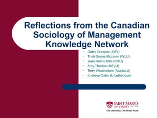 Sustaining Canada: Management Theory, History and 'Canadian ...