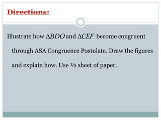 Asa congruence postulate | PPTX