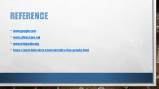 REFERENCE
• www.google.com
• www.slideshare.net
• www.wikipedia.org
• https://math.tutorvista.com/statistics/line-graphs.html
 