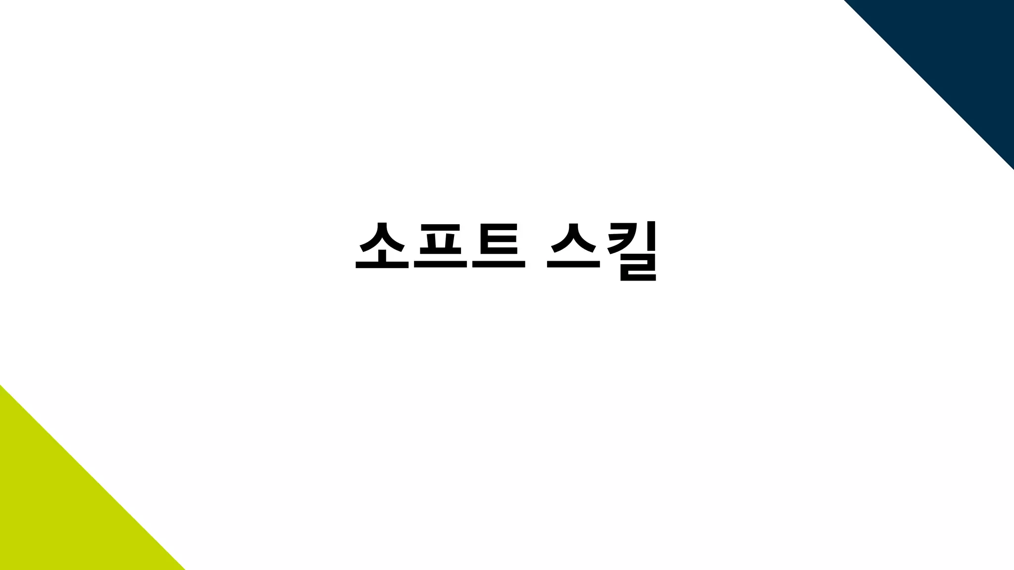 소프트 스킬
 