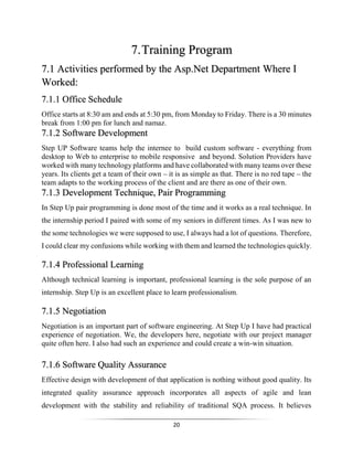 Final Report for Summer internship at Software House | PDF