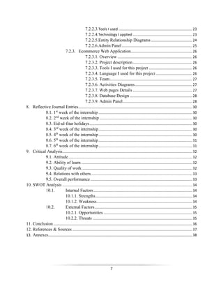Final Report for Summer internship at Software House | PDF