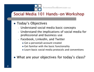 Social Media Hands-On Workshop - Sept 2010