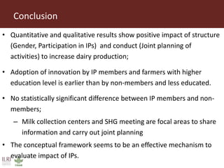 Impact evaluation of innovation platforms to increase dairy production: A case from Uttarakhand, northern India