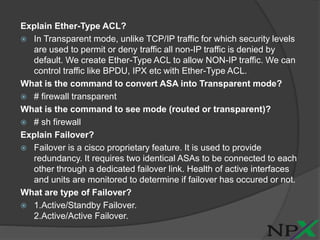 ASA Firewall Interview- Questions & Answers | PPTX