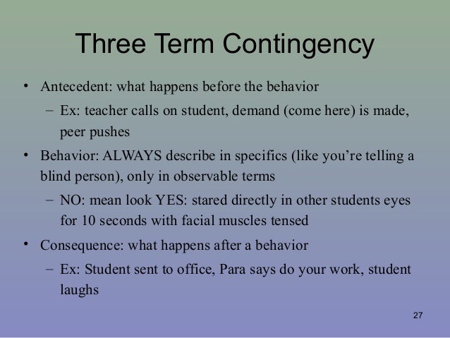 Three Term Contingency Example Four Term Contingency Examples – MUVZMJ