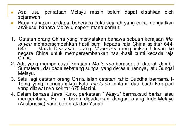 Asal Usu Bahasa Melayu