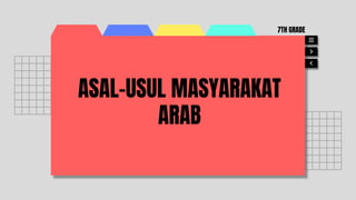 7TH GRADE
ASAL-USUL MASYARAKAT
ARAB
 