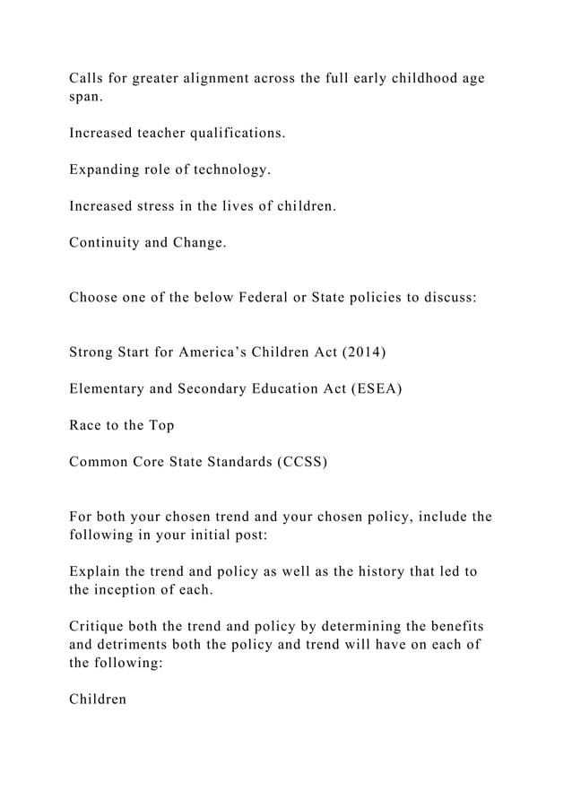 As a leader in the field of early childhood education, not only .docx