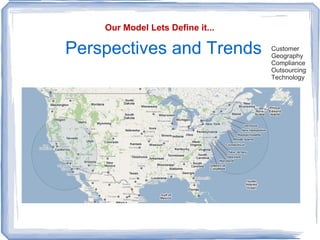 On Premises  vs in the  cloud HIGH CONTROL LOW LOW ECONOMY OF SCALE HIGH Application runs  on-premises Buy my own hardware, and manage my own data center Application runs at a   hoster Co-location or Managed servers Application runs using  cloud  services “ cloud fabric” (elastic, infini-scale) 