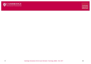 V1 Cambridge International AS & A Level Information Technology (9626) – from 2017 60
 