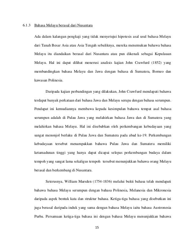 Asal Usul Bahasa Dan Bangsa Melayu Artikel