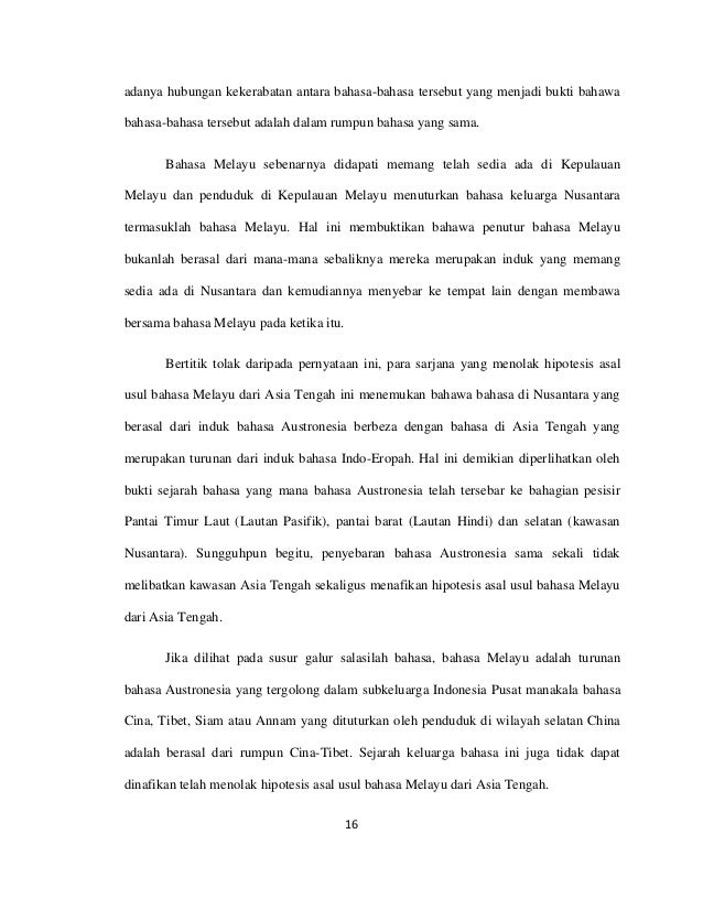 Asal usul bahasa dan bangsa melayu (artikel)
