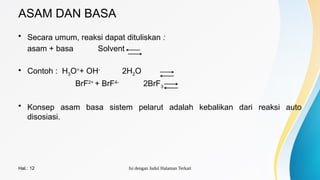 Reaksi Pengenalan asam basa buffer dan garam | PPTX