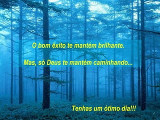 O bom êxito te mantém brilhante.

Mas, só Deus te mantém caminhando...




               Tenhas um ótimo dia!!!
 