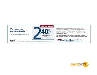 A sampling of our bank creative work