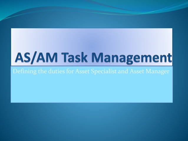 Asset Manager/ Asset Specialist Roles | PPTX | Law