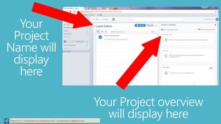 Your
Project
Name will
display
here
Relee Cruz * virtualreleecruz.wordpress.com * virtualreleecruz@gmail.com
Your Project overview
will display here
 