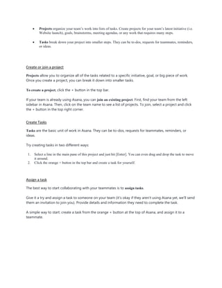 Asana Project Management Software Brochure.pdf Asana+manual | PDF