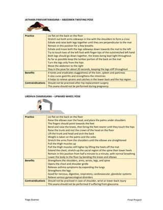 Asanas - yoga teacher training course project work karuna yoga vidya ...