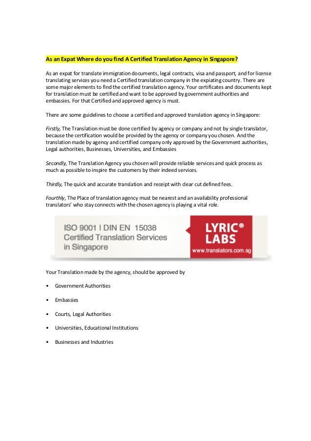 As An Expat Where Do You Find A Certified Translation Agency In Singa As An Expat Where Do You Find A Certified Translation Agency In Singa