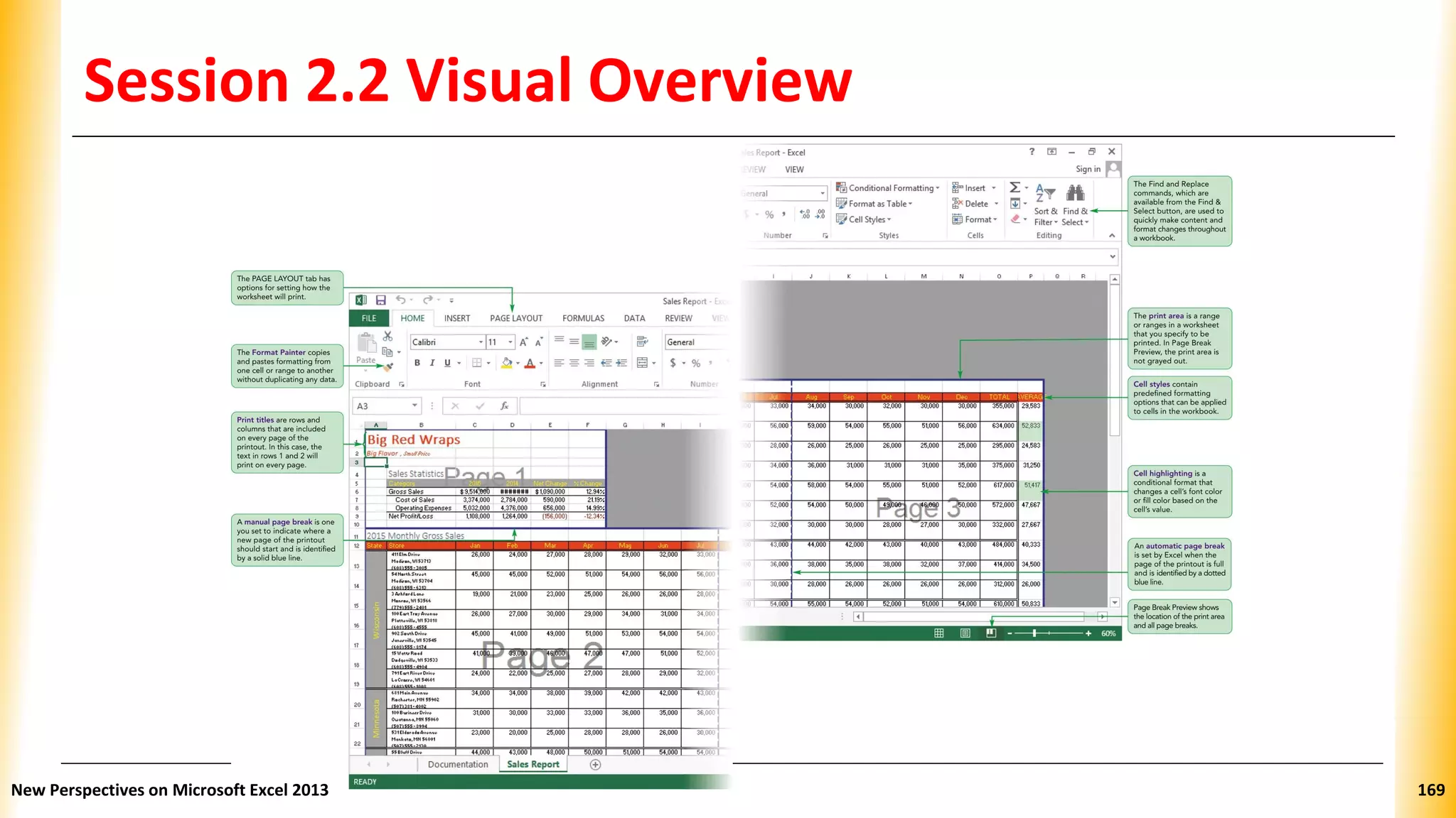 Session 2.2 Visual Overview
New Perspectives on Microsoft Excel 2013 169
 