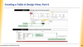 Creating a Table in Design View, Part 6
New Perspectives on Microsoft Access 2013 390
 