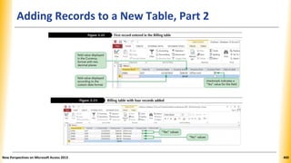 Adding Records to a New Table, Part 2
New Perspectives on Microsoft Access 2013 400
 